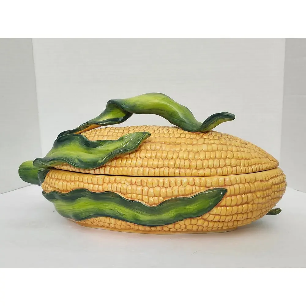 Temp-tations Figural Corn Cob Serving Set Bowl Plates Skewers
